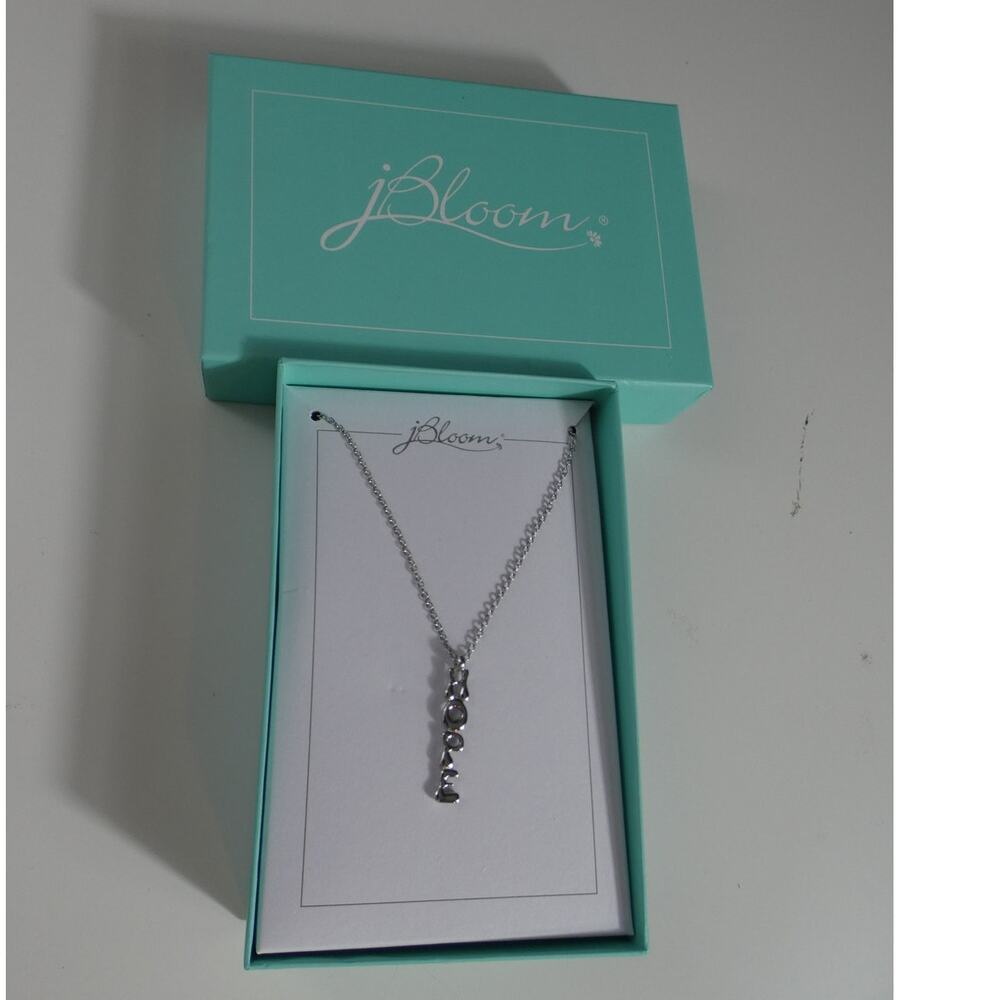J Bloom Necklace "HOPE" 10 Inch Silver Chain